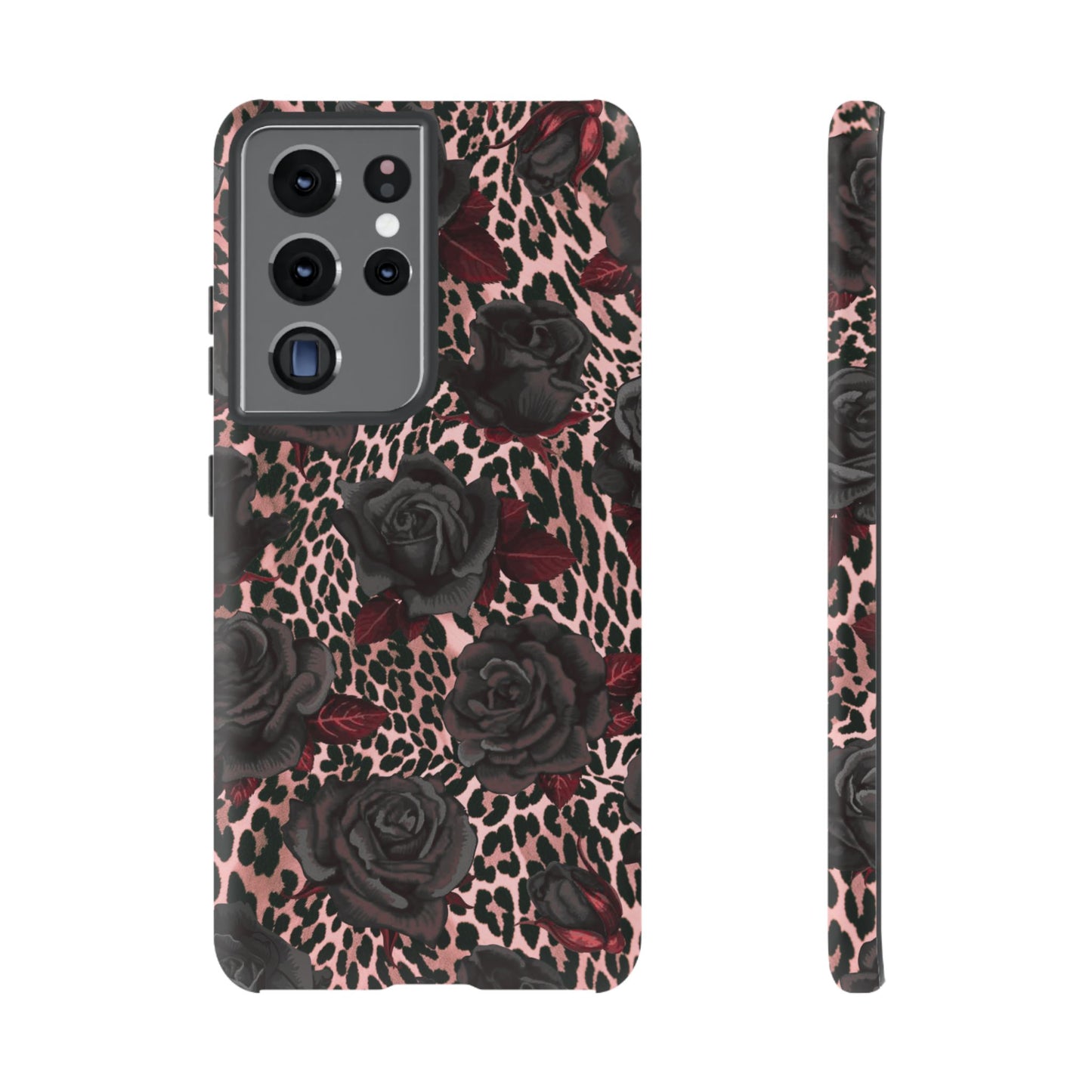 Midnight Rose | Pink Leopard Floral Case