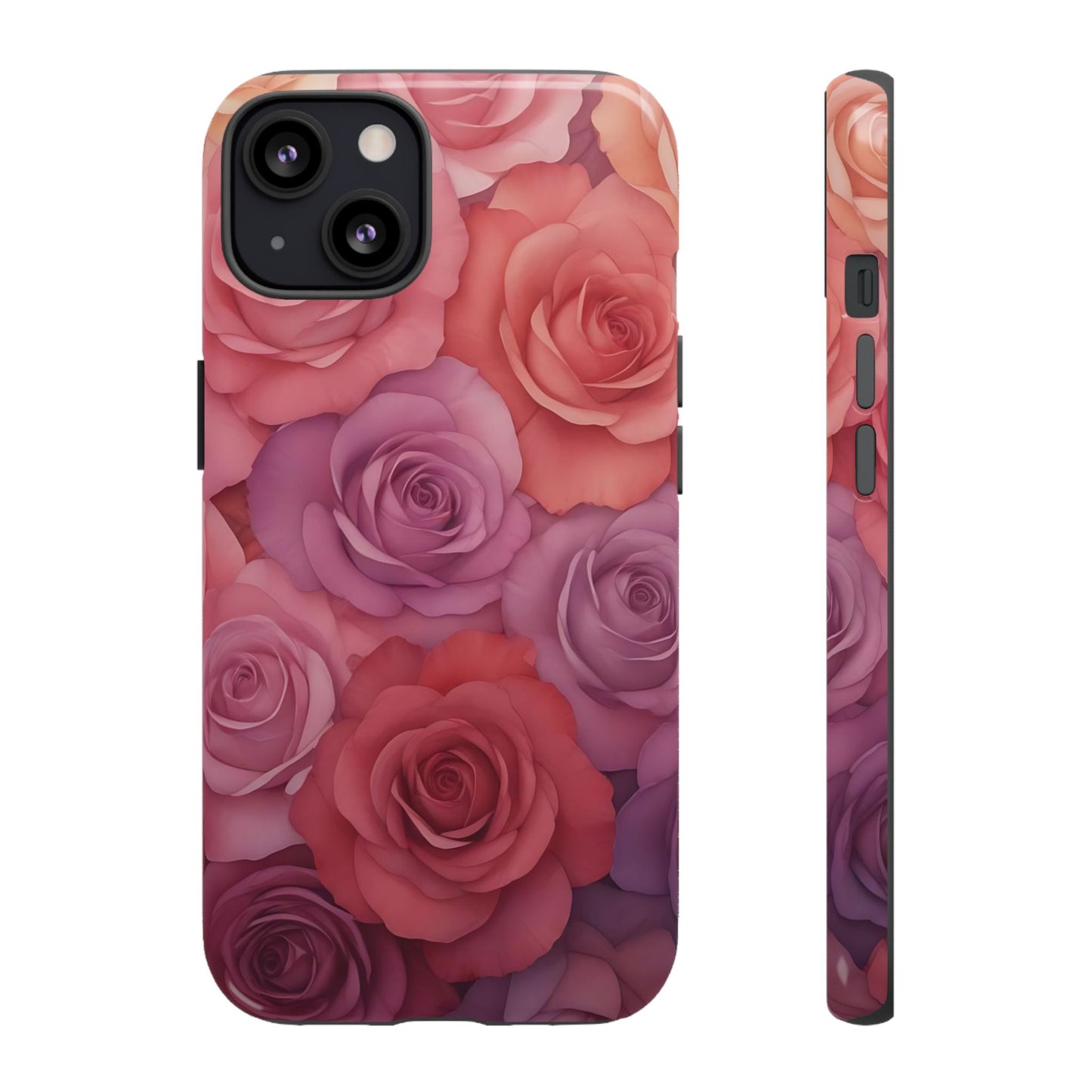 Coque iPhone à motif floral | Roses dégradées