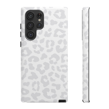 Snow Bunny | White & Gray Leopard Print Case