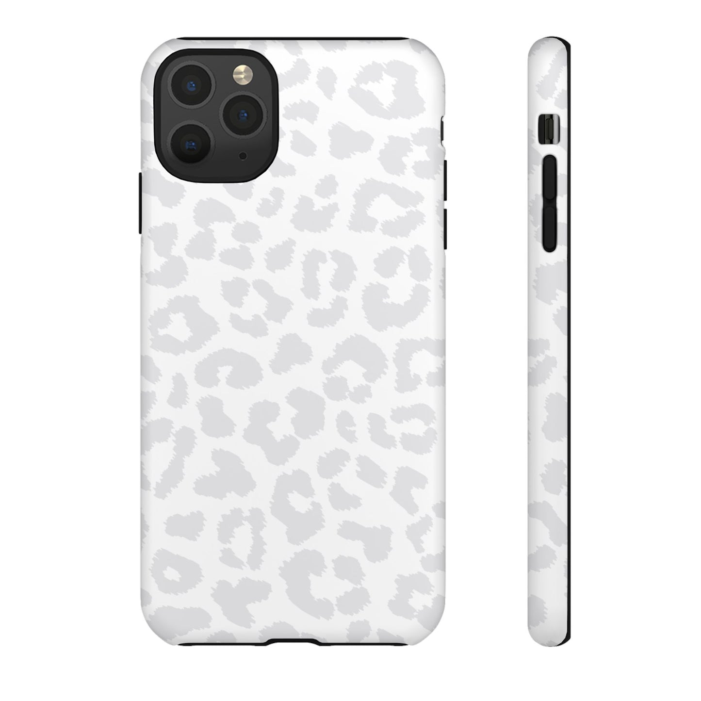 Snow Bunny | White & Gray Leopard Print Case