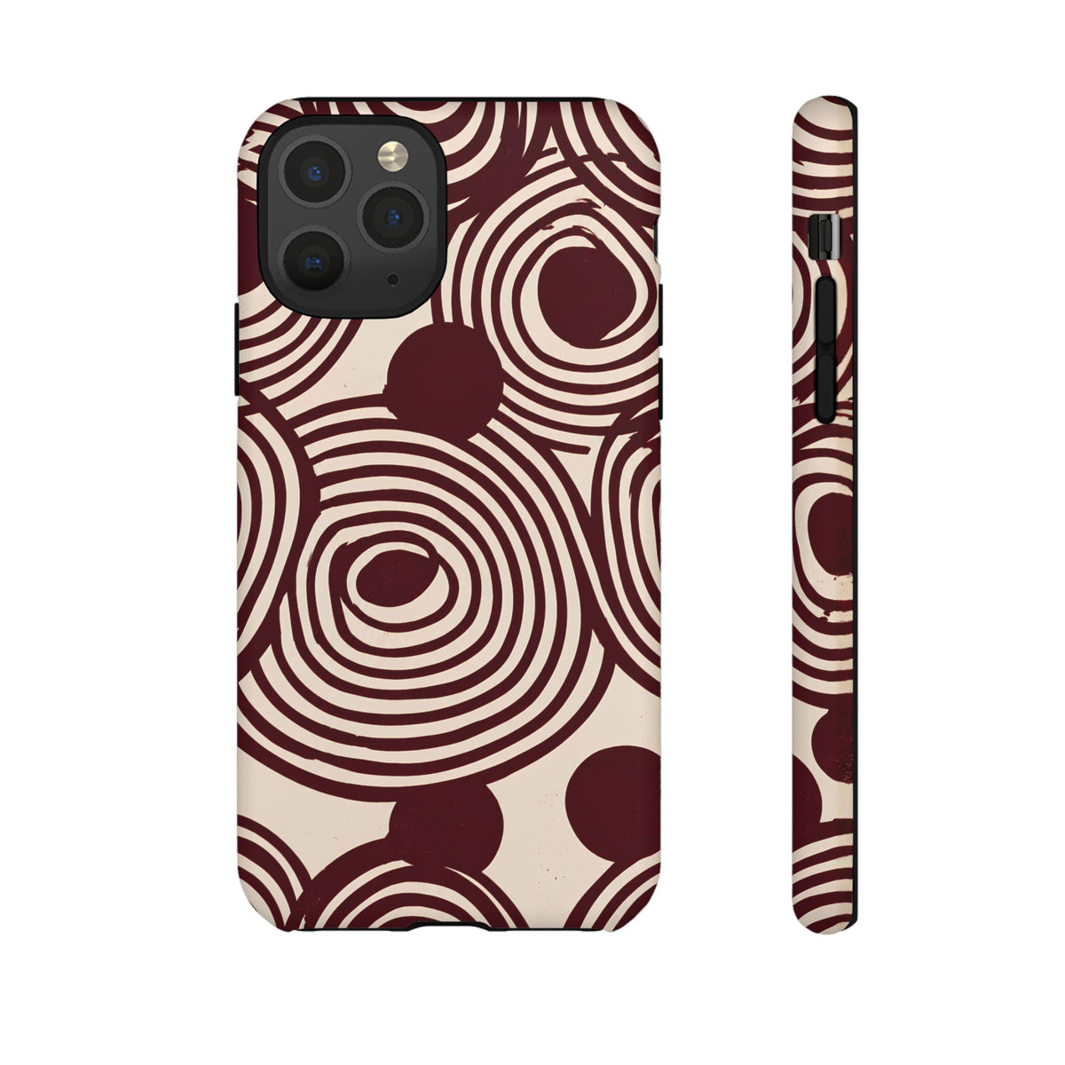 Retrograde | Burgundy Retro Abstract iPhone Case