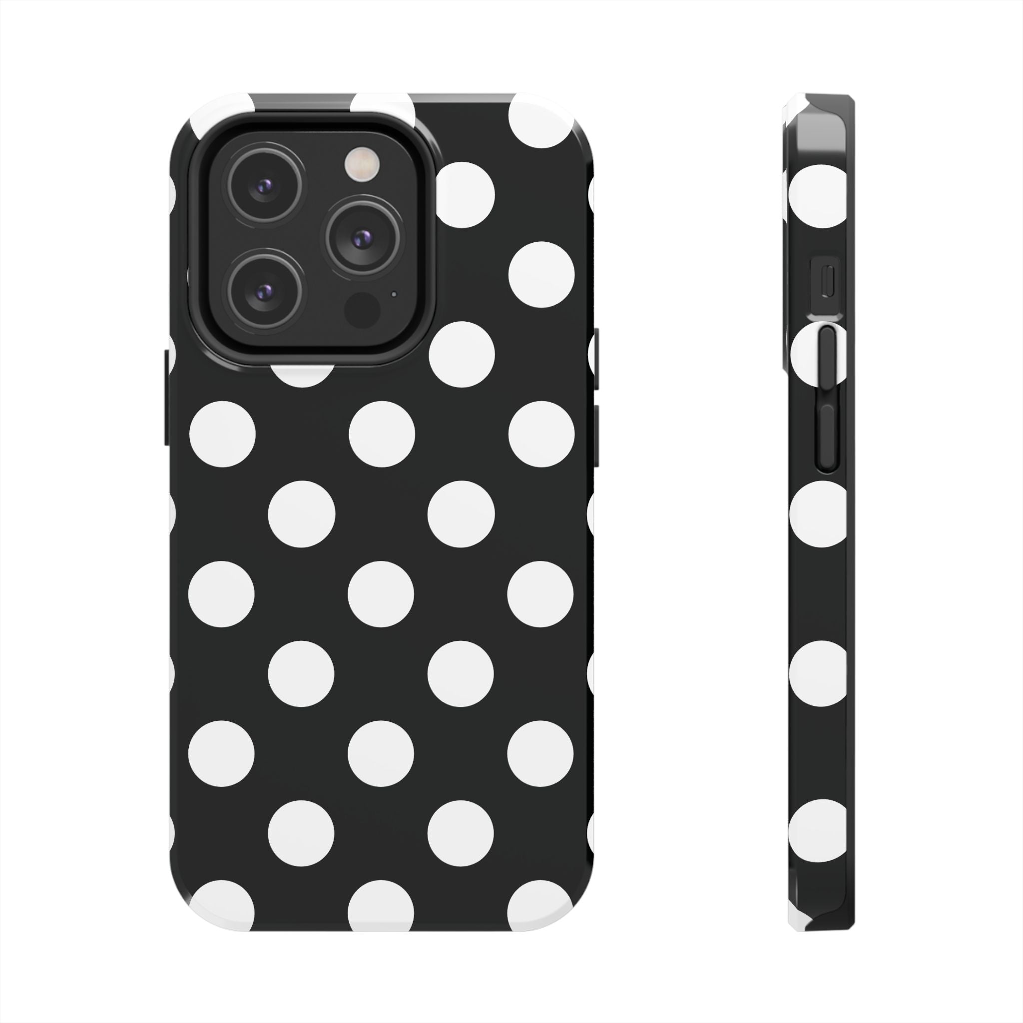 Polka Dots Black & White iPhone Case