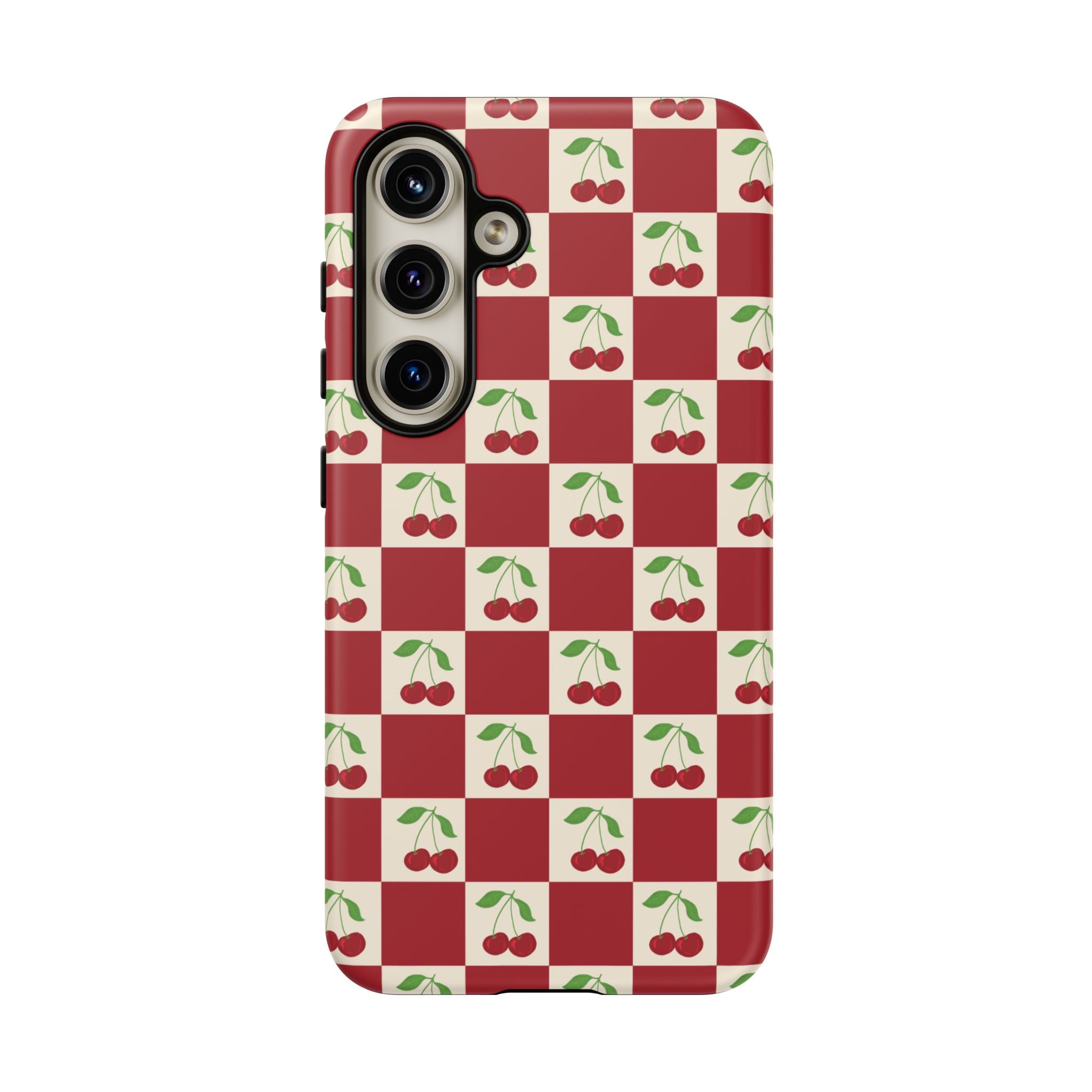 Cherry Check Phone Case