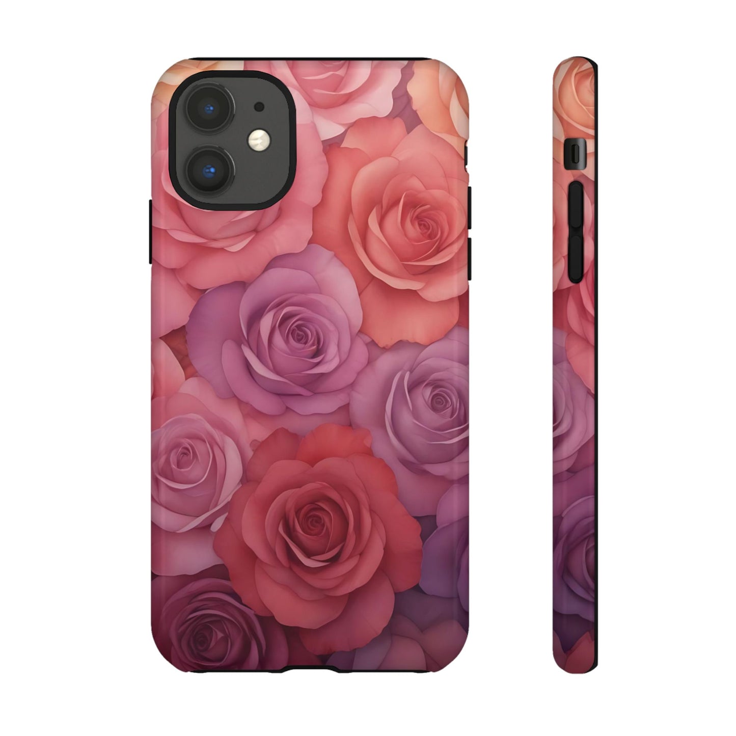 Coque iPhone à motif floral | Roses dégradées