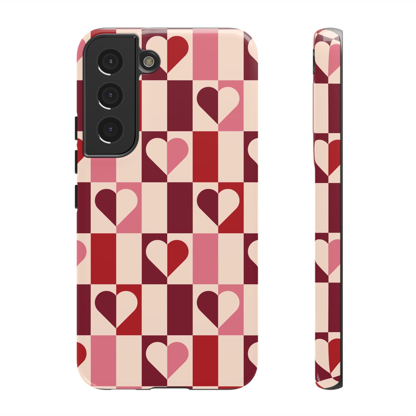 Funda Galaxy con corazones geométricos Devoted