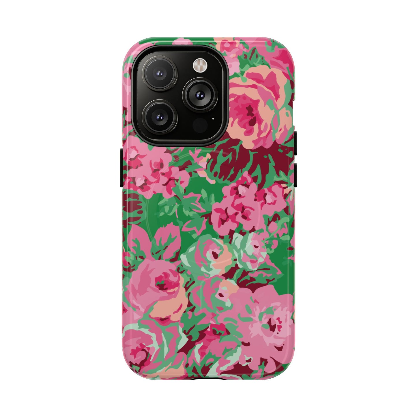 Everything's Rosy | Green & Pink Floral MagSafe Case