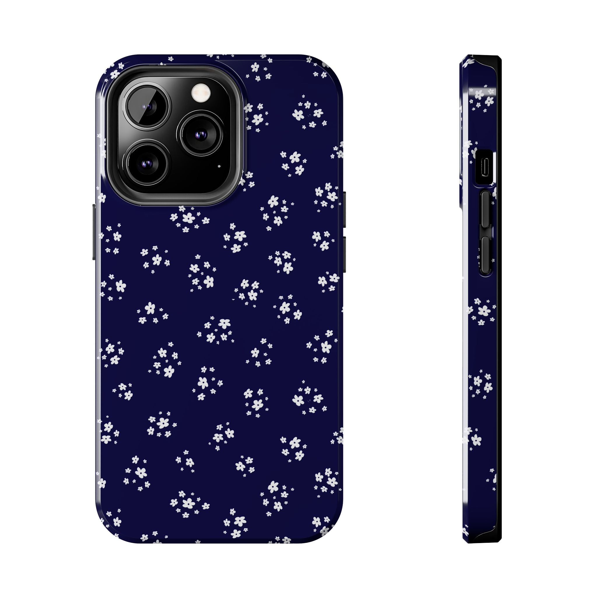 Navy Blooms Floral iPhone Case