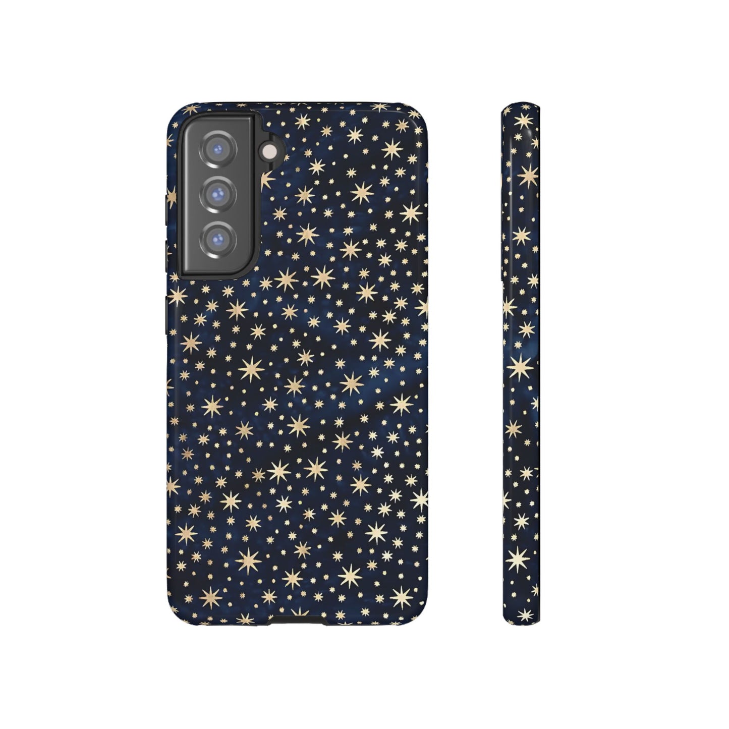 Estuche Galaxy con estrellas azules y cielo nocturno