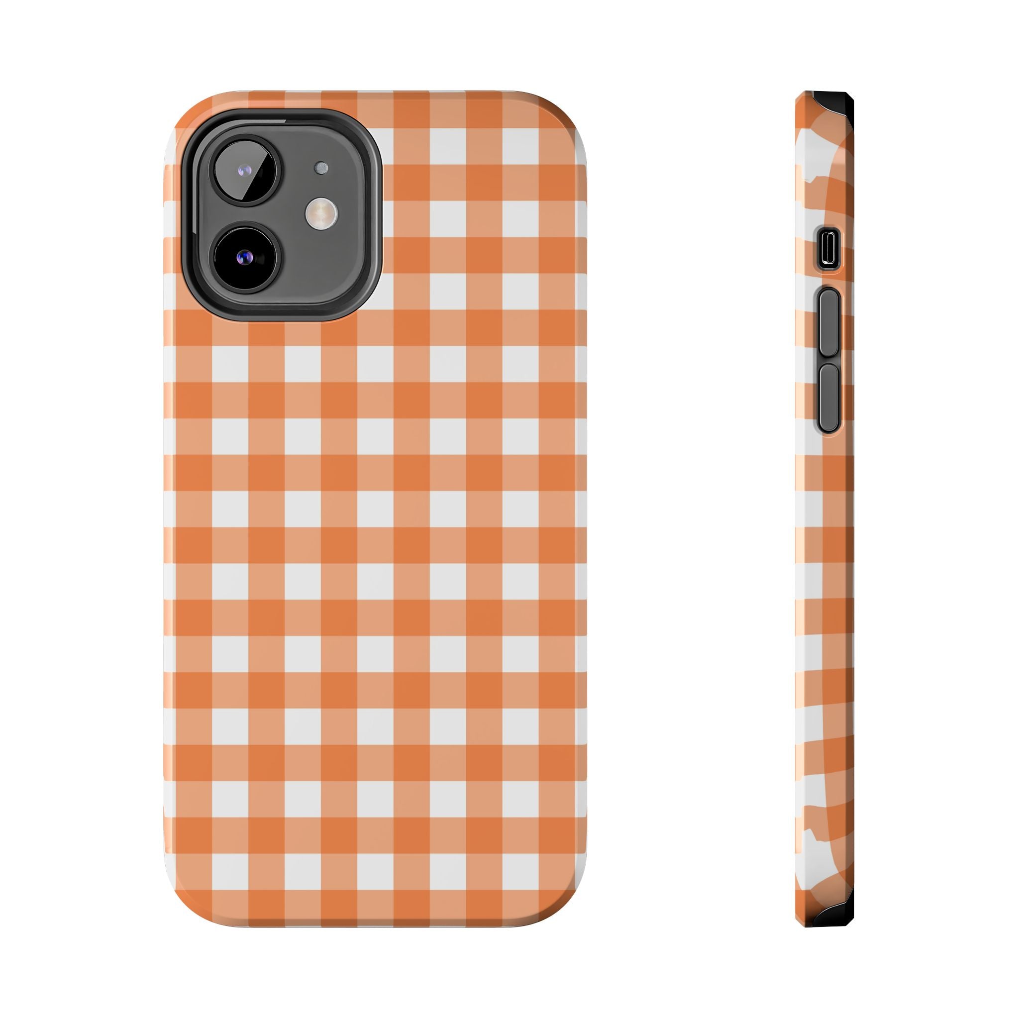 Orange Plaid Gingham Check iPhone Case