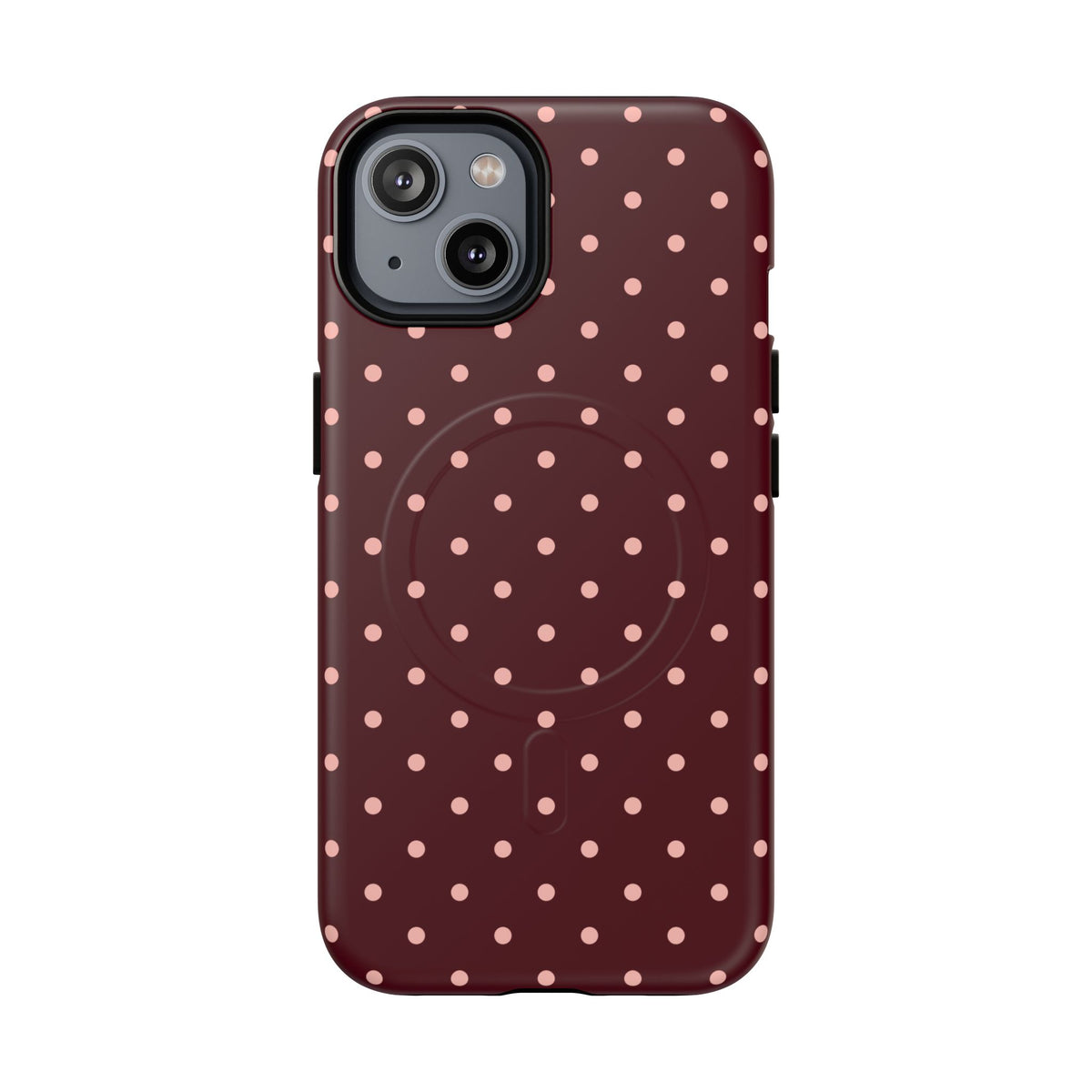 Pretty Please | Burgundy Polka Dot MagSafe Case