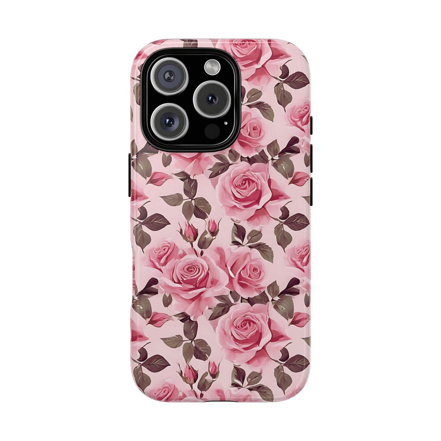 Coque iPhone à motif floral rose | Rose romantique