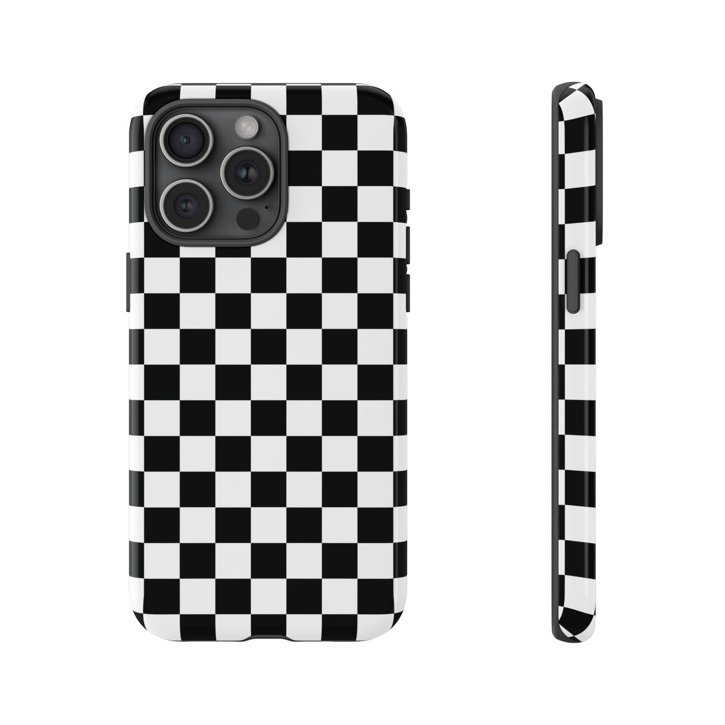 Funda para iPhone con diseño de cuadros en blanco y negro de Skater Girl