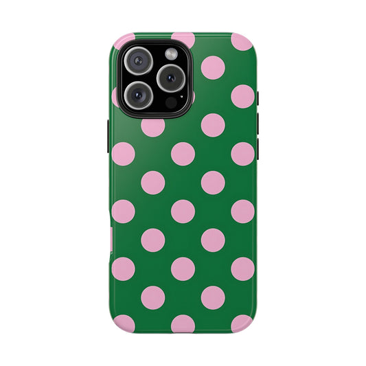 Dots | Green Polka Dot iPhone Case