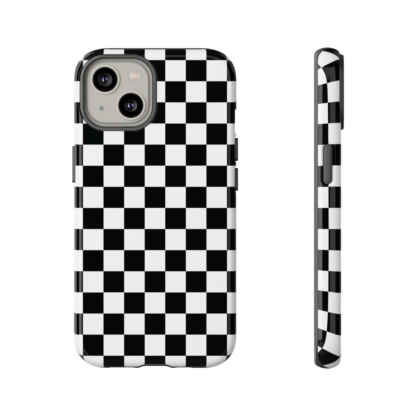 Funda para iPhone con diseño de cuadros en blanco y negro de Skater Girl