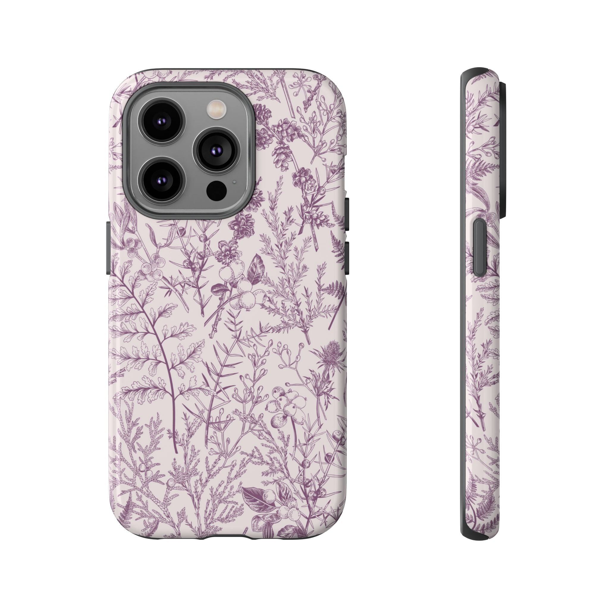Plum Botanical Floral iPhone Case
