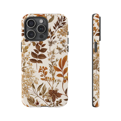 Funda para iPhone con motivos florales y botánicos otoñales