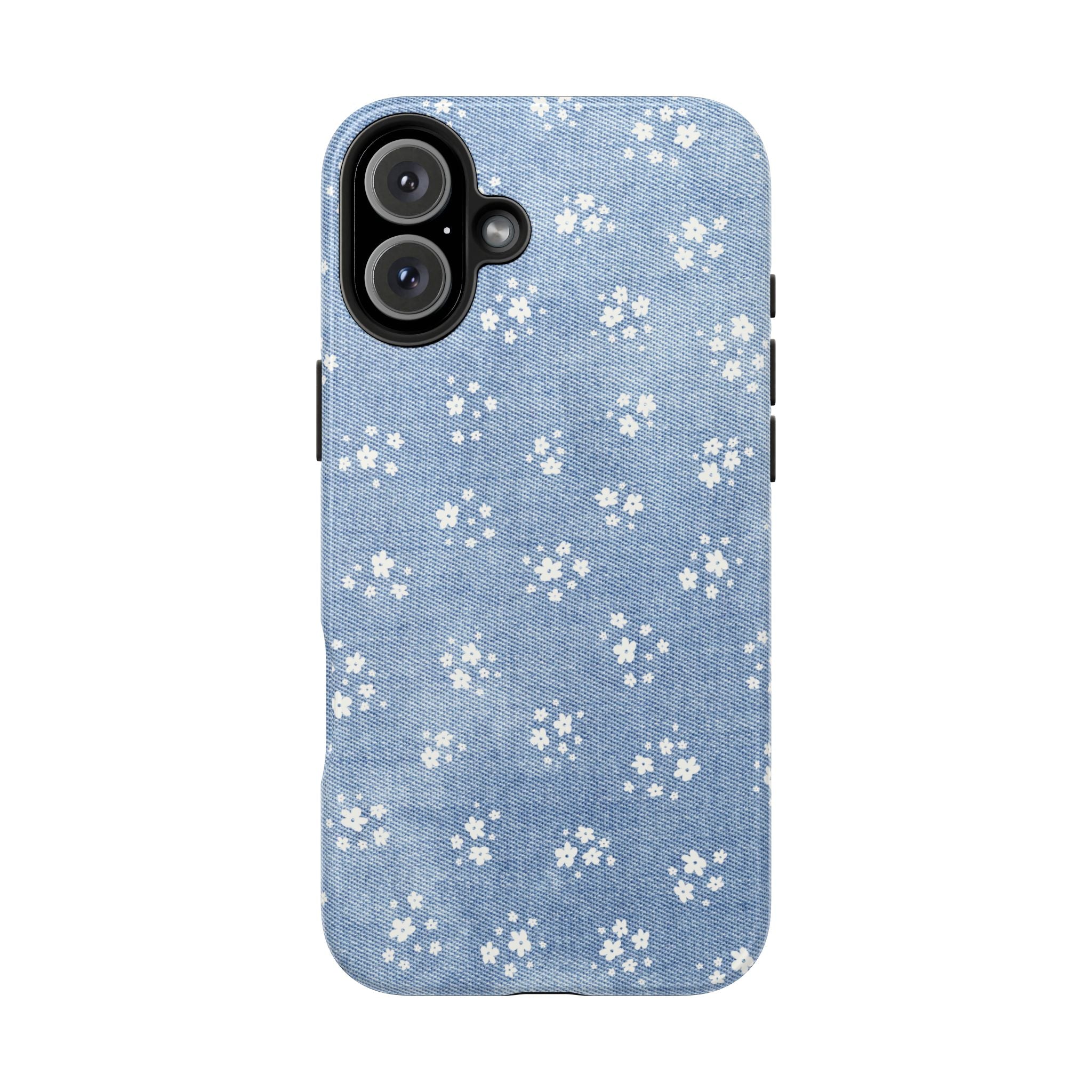 Denim Daisy Floral iPhone Case