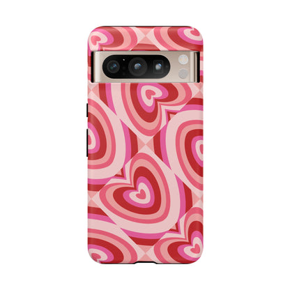 Hearts Squared | Pink Retro Heart Case