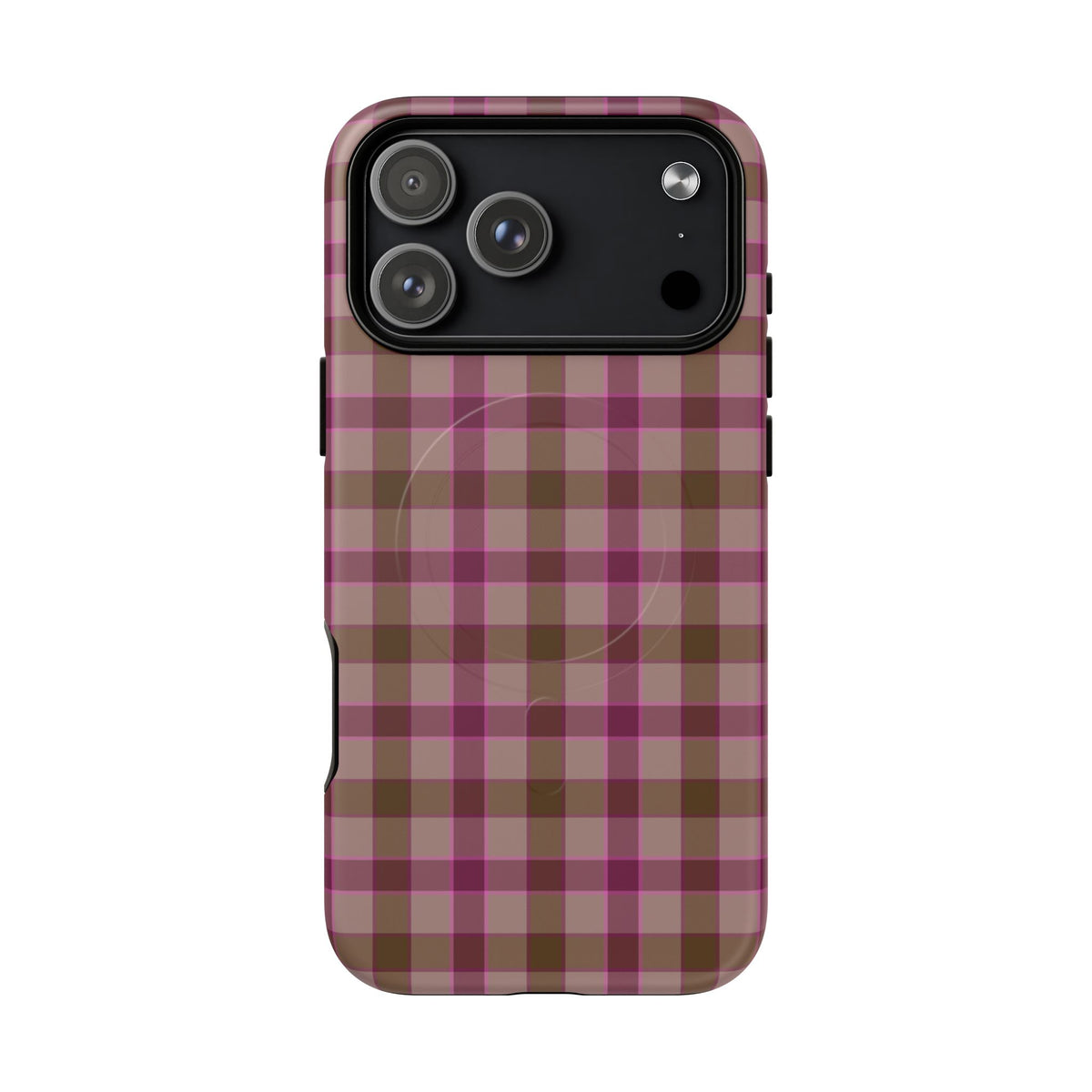 Mulberry Plaid | Pink & Brown Plaid MagSafe Case