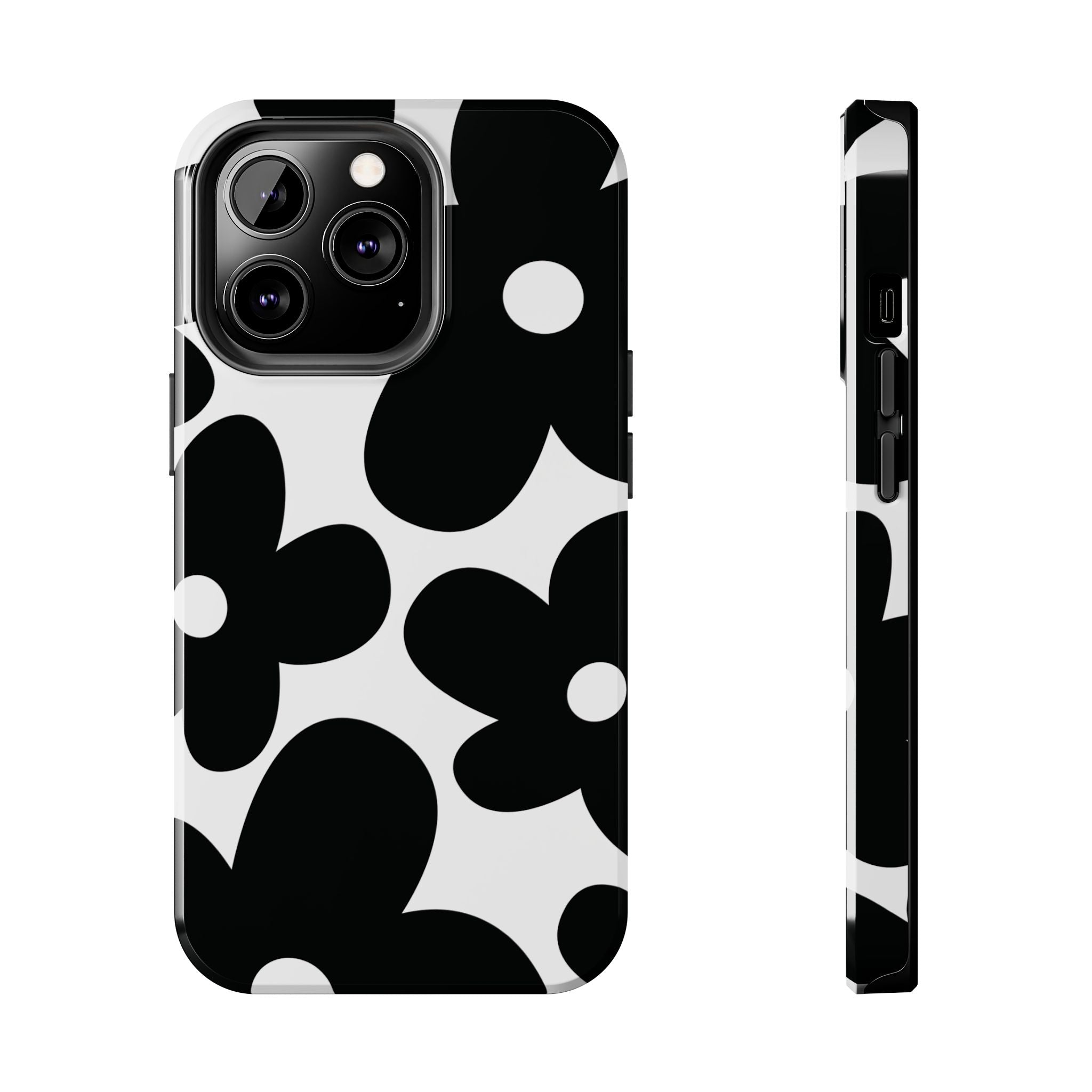 Y2K Daisy Black Flower iPhone Case