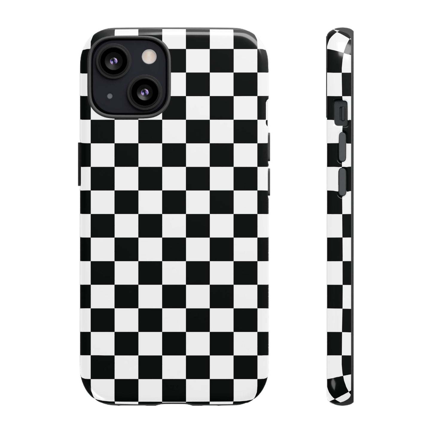 Funda para iPhone con diseño de cuadros en blanco y negro de Skater Girl