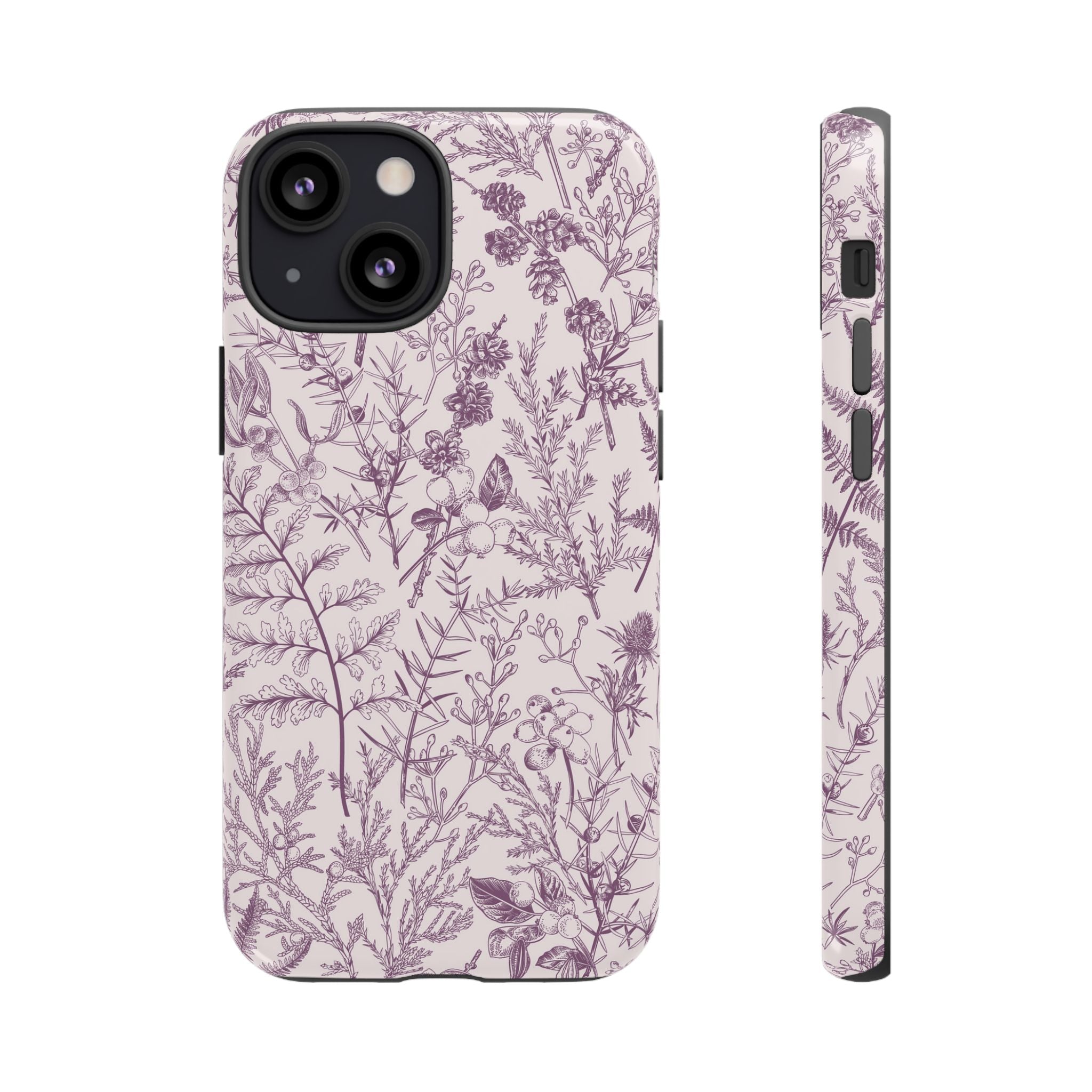 Plum Botanical Floral iPhone Case