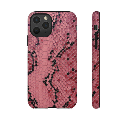 Funda para iPhone con estampado de serpiente y pitón rosa