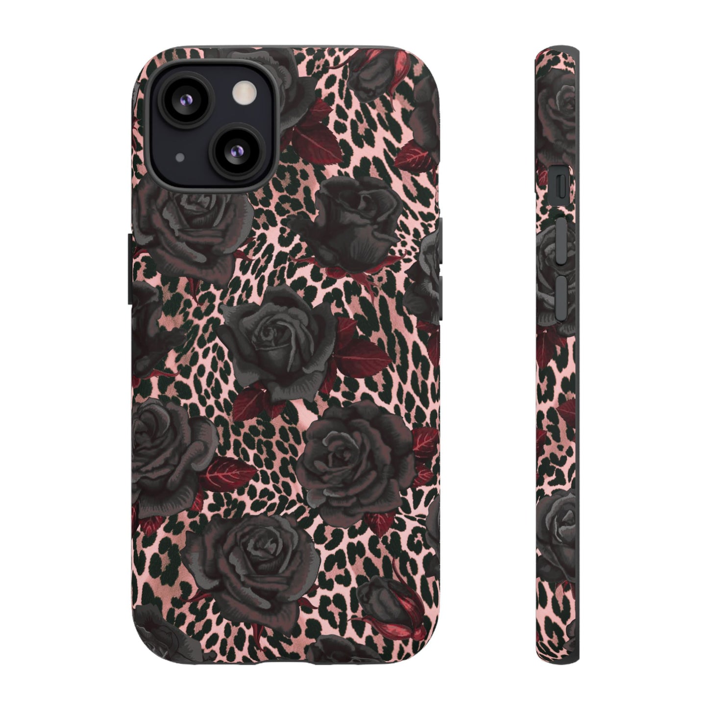 Midnight Rose | Pink Leopard Floral Case