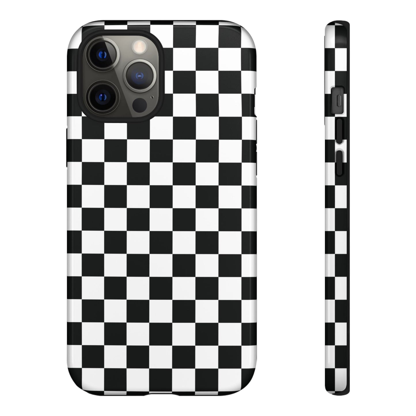 Funda para iPhone con diseño de cuadros en blanco y negro de Skater Girl