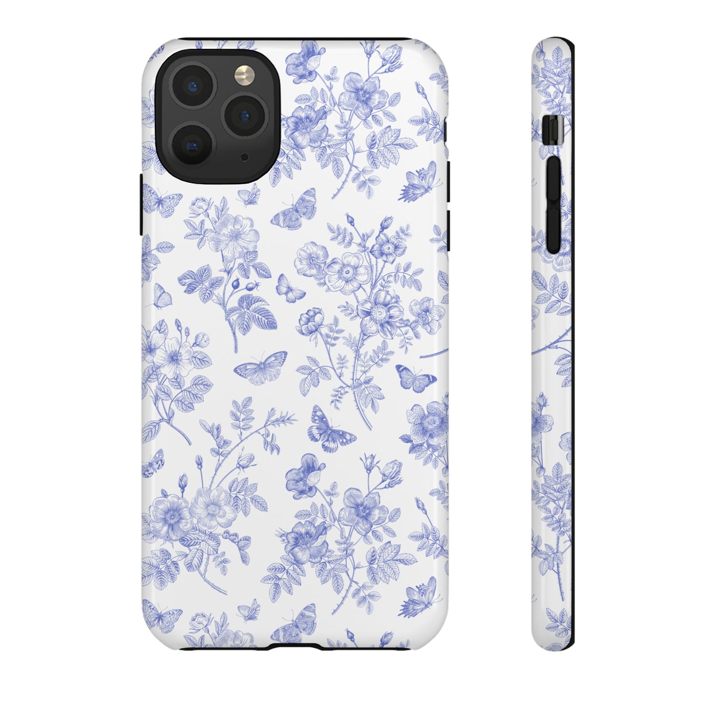 Wild Roses | Blue Floral Butterfly Toile Case