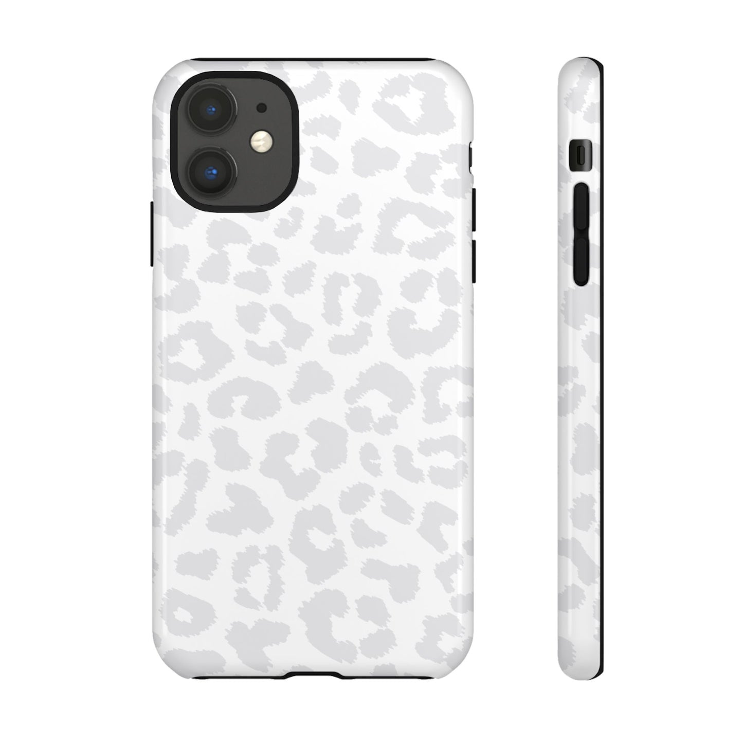 Snow Bunny | White & Gray Leopard Print Case