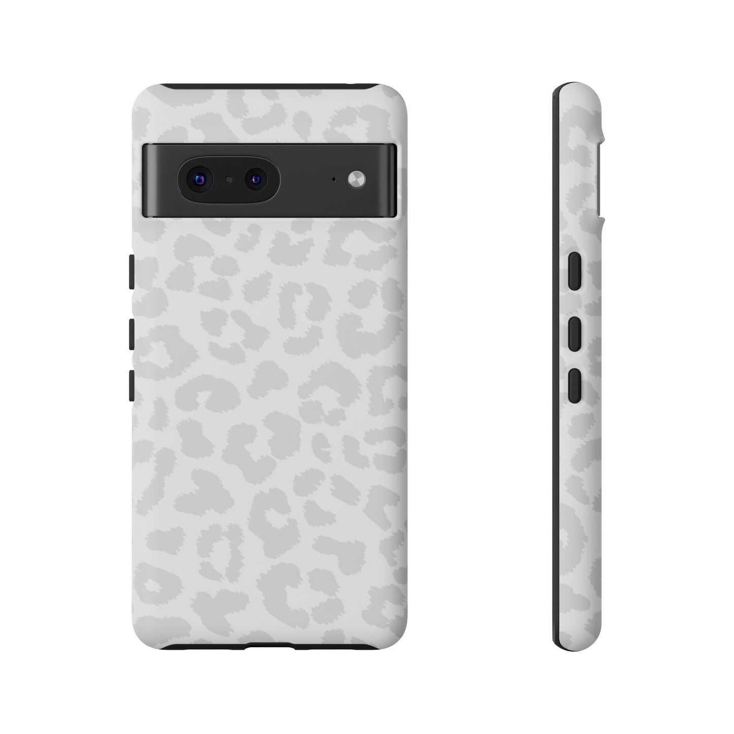 Snow Bunny | White & Gray Leopard Print Case