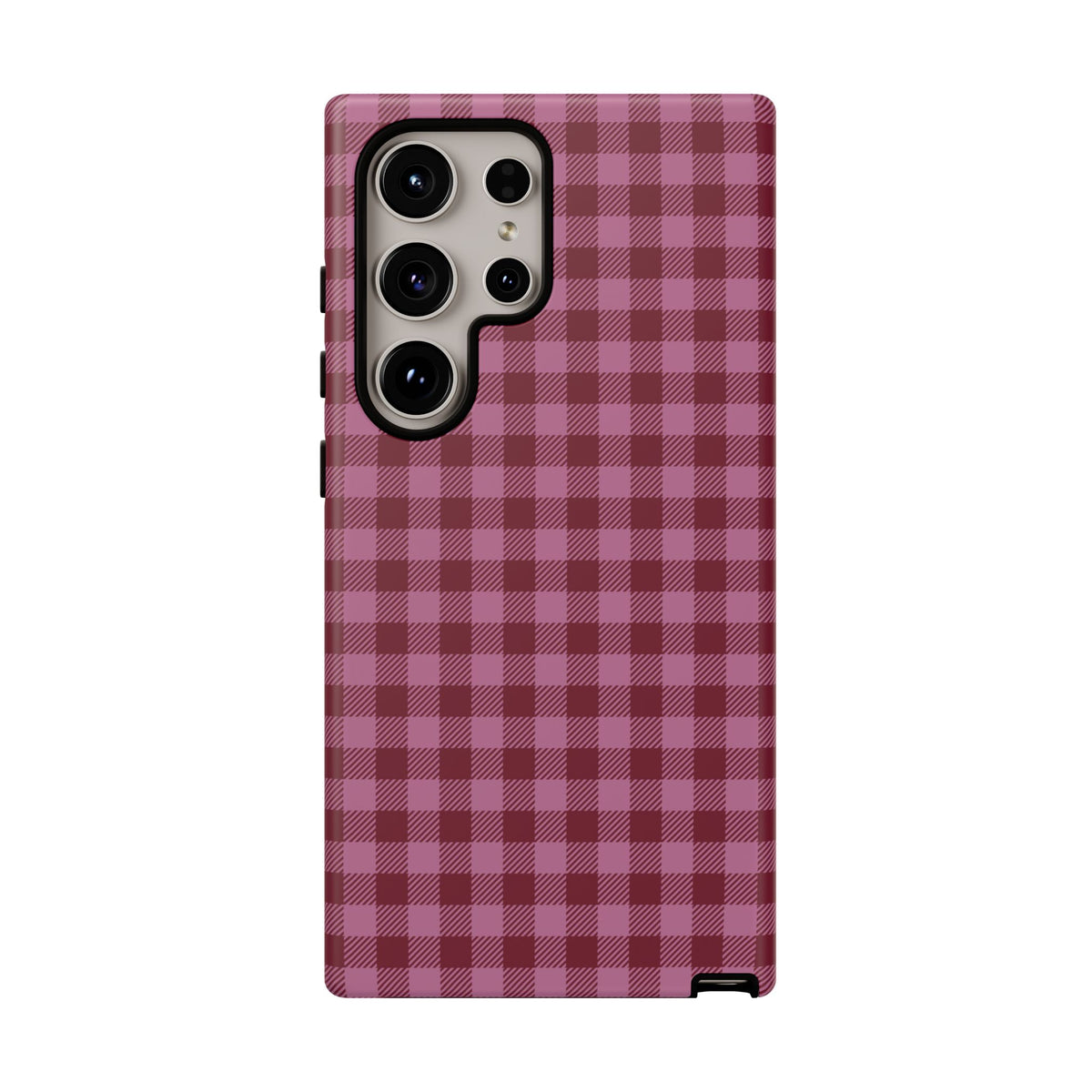 Pink Privilege | Pink & Burgundy Gingham Galaxy Case