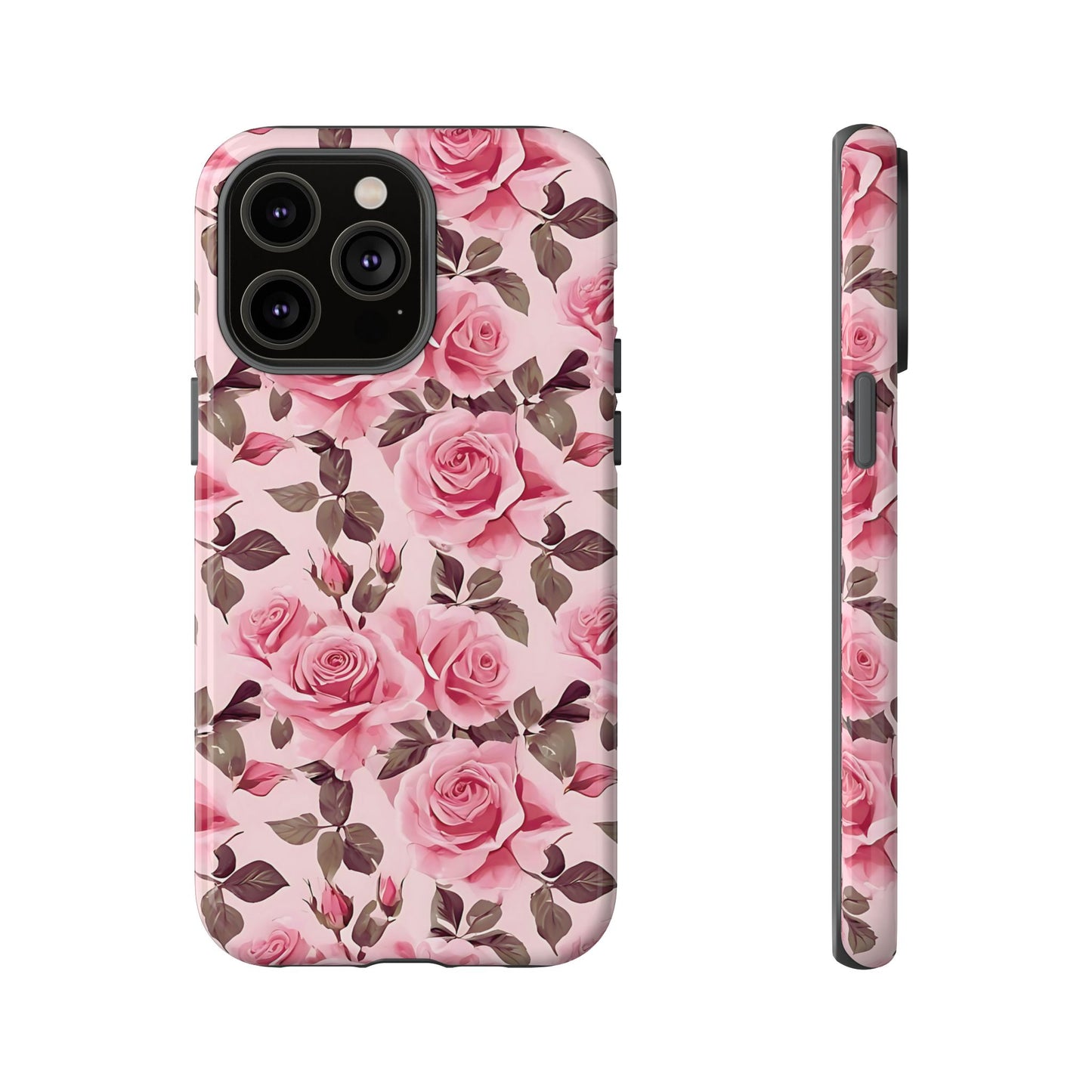 Coque iPhone à motif floral rose | Rose romantique