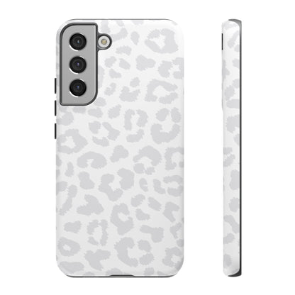 Snow Bunny | White & Gray Leopard Print Case