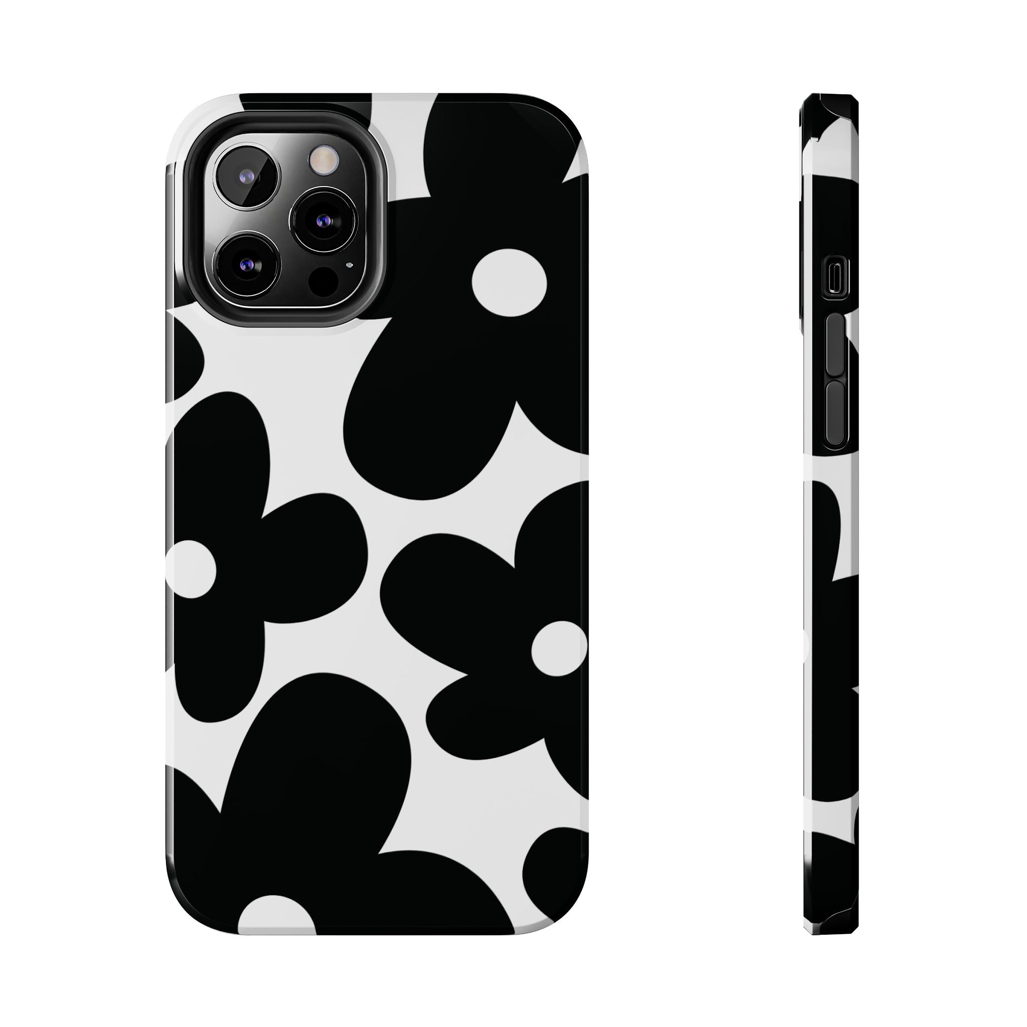 Y2K Daisy Black Flower iPhone Case