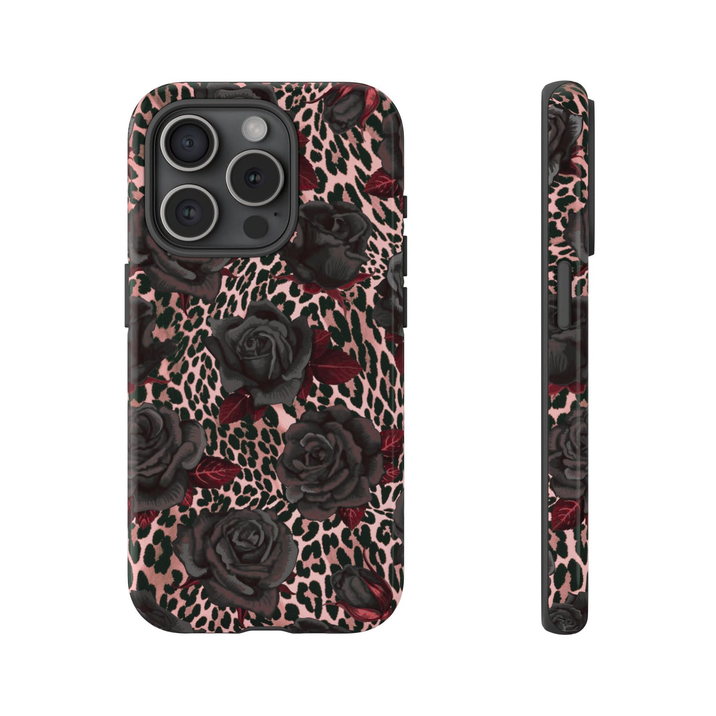 Midnight Rose | Pink Leopard Floral Case