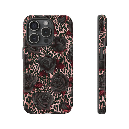 Midnight Rose | Pink Leopard Floral Case