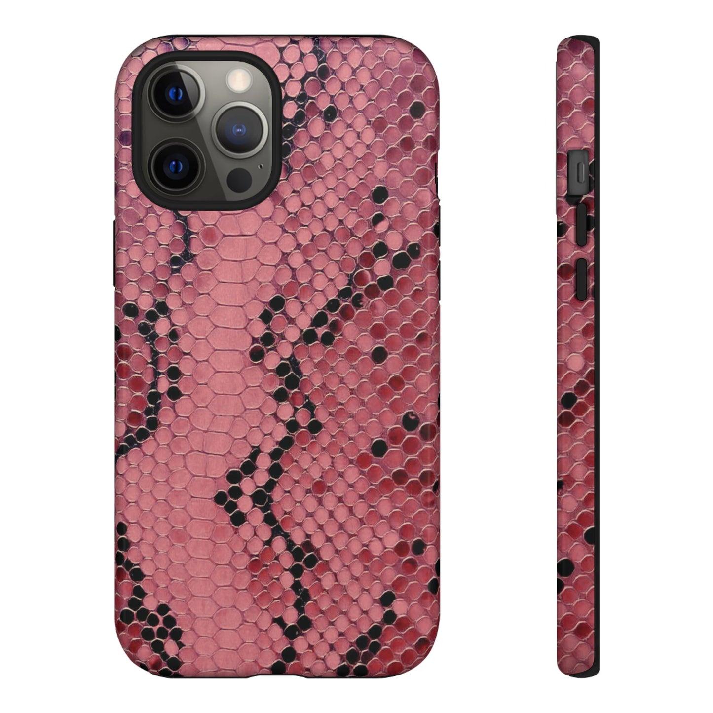 Funda para iPhone con estampado de serpiente y pitón rosa