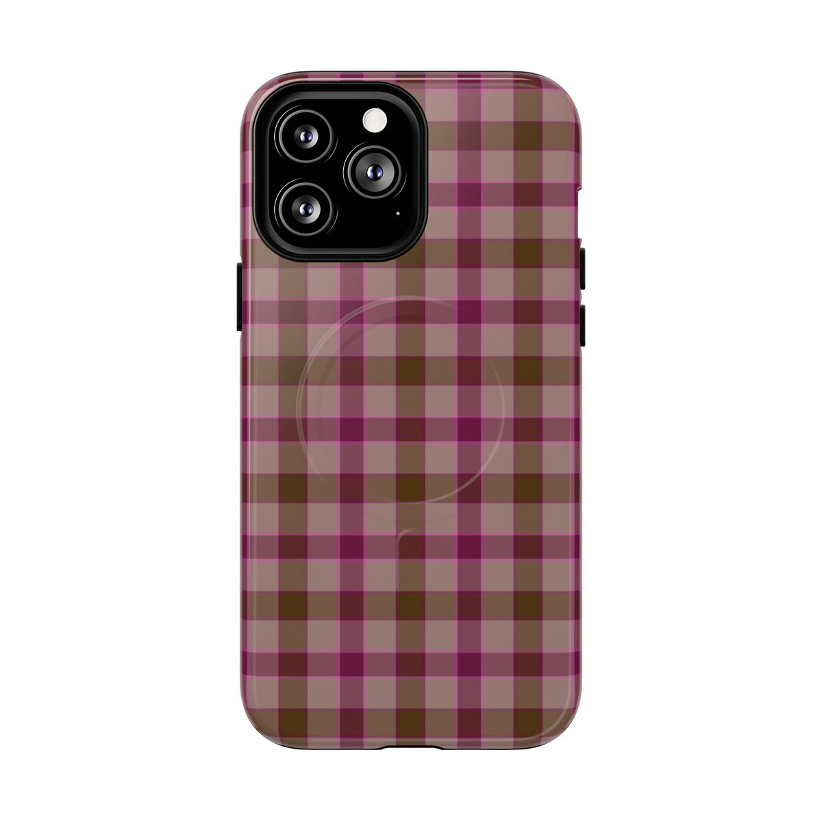 Mulberry Plaid | Pink & Brown Plaid MagSafe Case