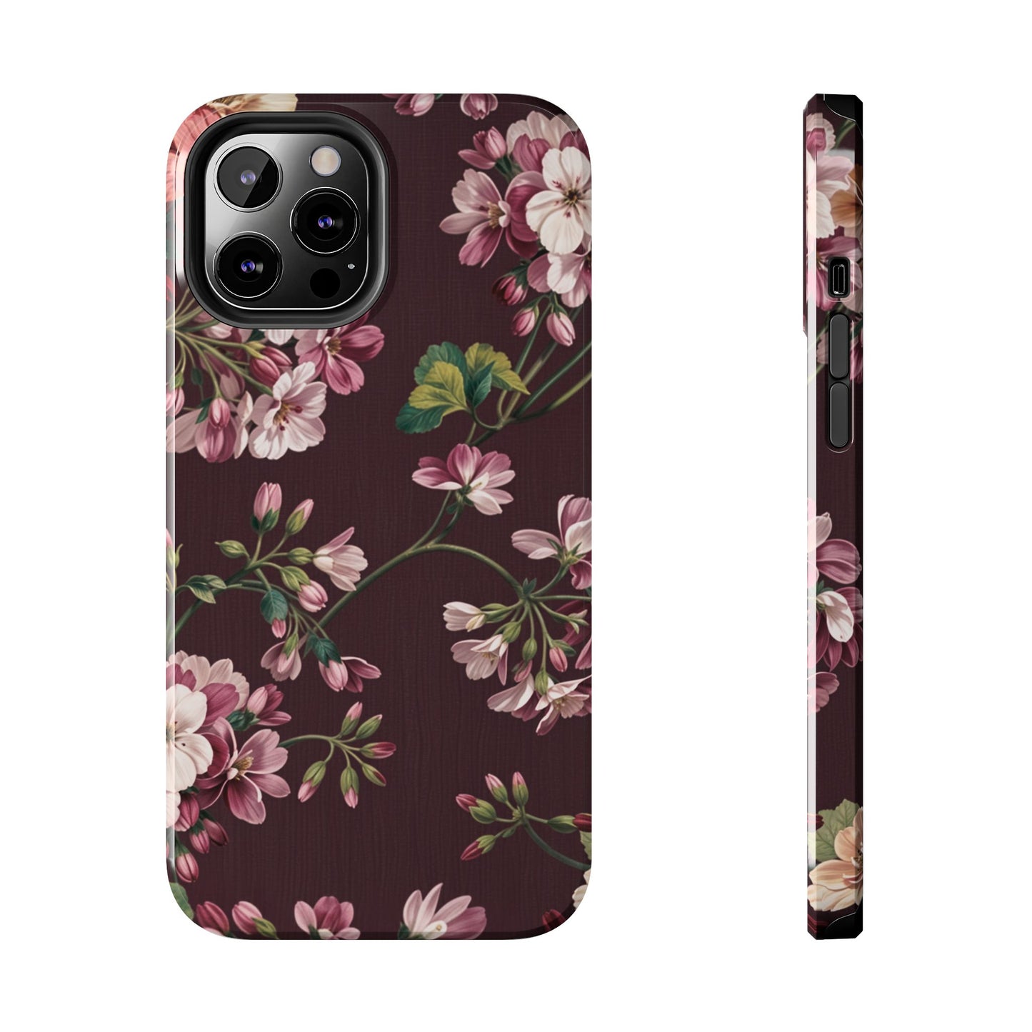 Flower Glam | Brown Floral iPhone Case