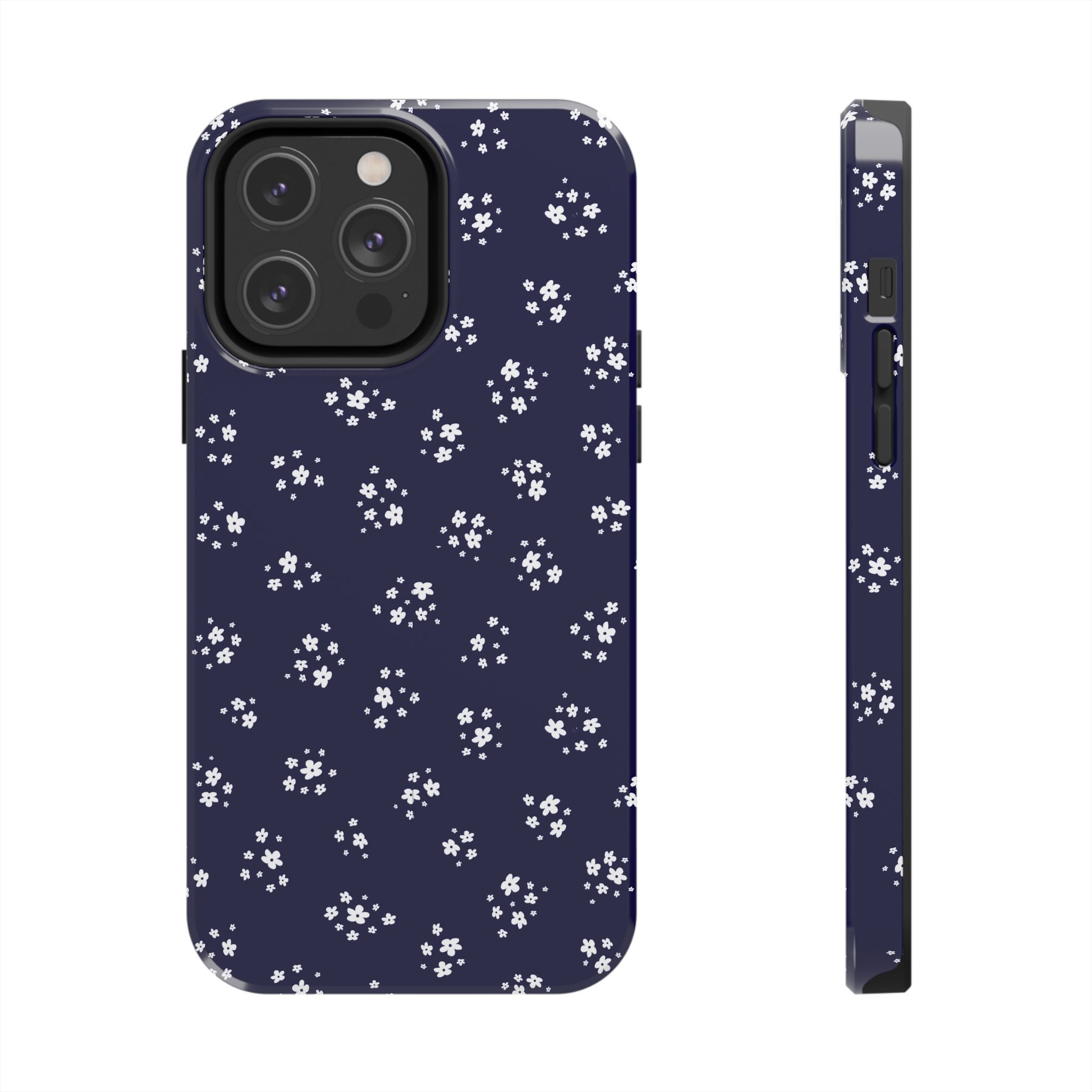 Navy Blooms Floral iPhone Case