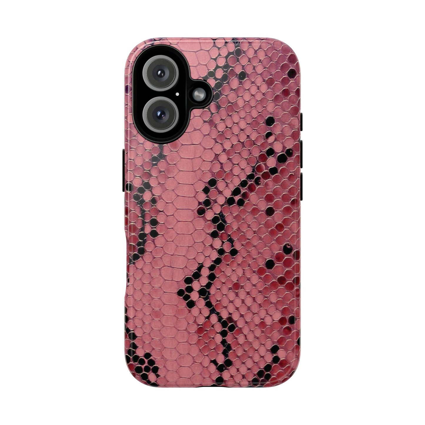 Funda para iPhone con estampado de serpiente y pitón rosa