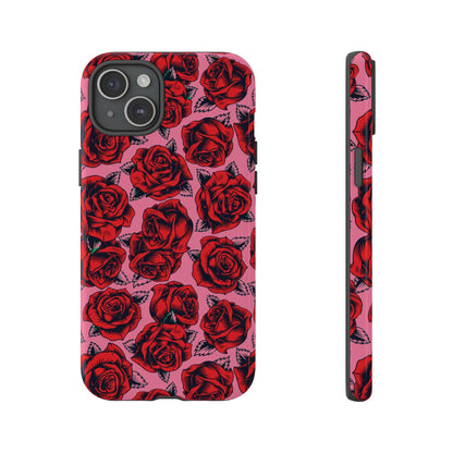 Love Story | Red & Pink Pop Art Rose Floral Case