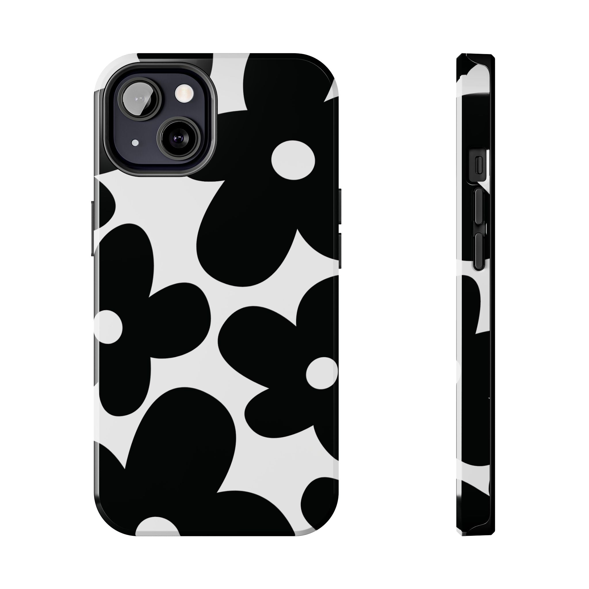 Y2K Daisy Black Flower iPhone Case