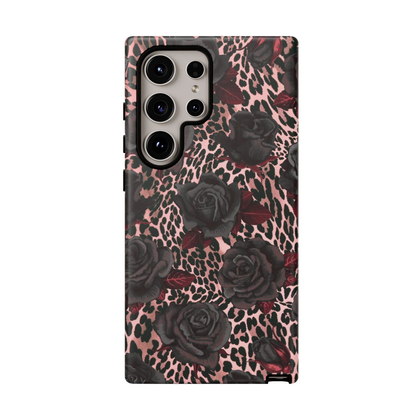 Midnight Rose | Pink Leopard Floral Case