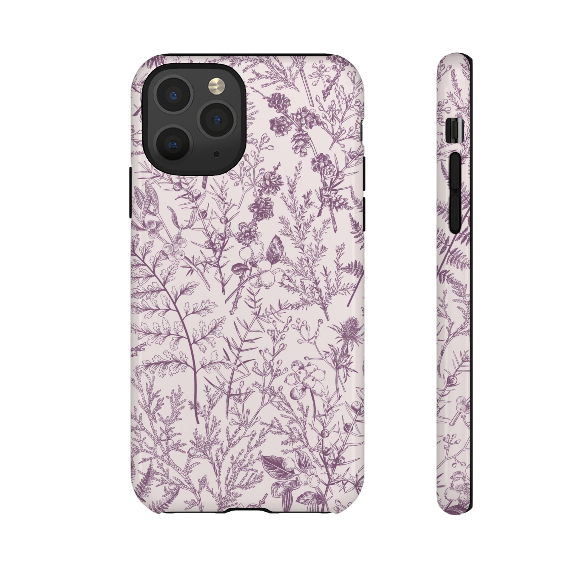 Plum Botanical Floral iPhone Case