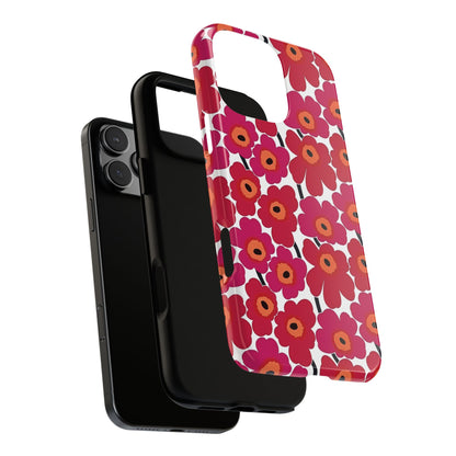 Coque iPhone à motif coquelicot | Motif floral rose