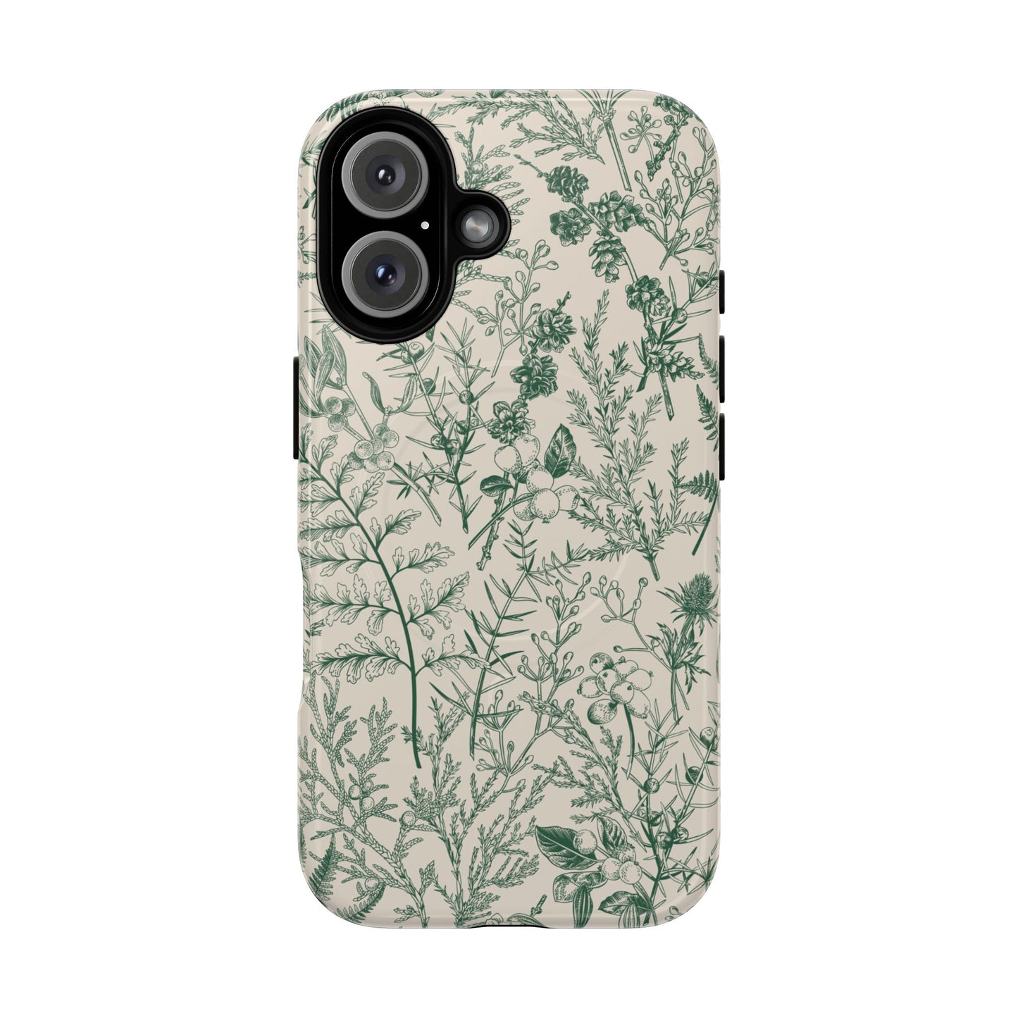 Estuche MagSafe con diseño floral verde y botánico de Sage