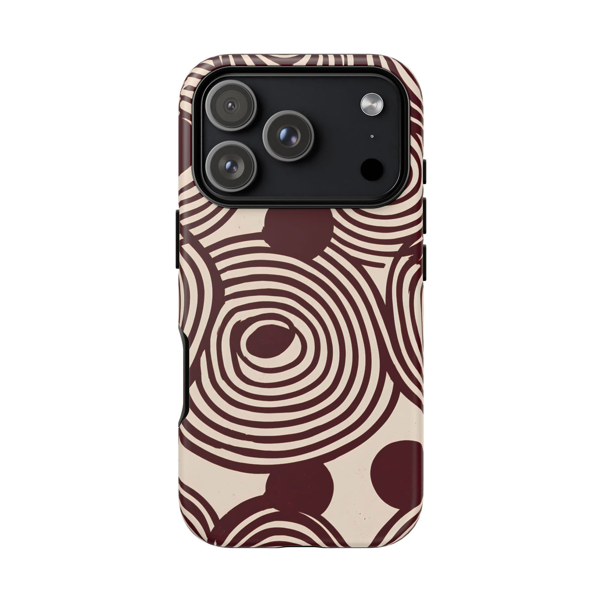 Retrograde | Burgundy Retro Abstract iPhone Case
